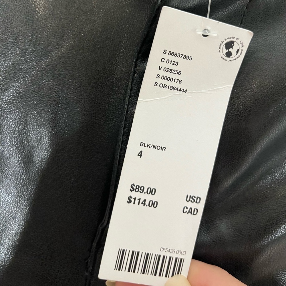NWT Silence + Noise Sydney Faux Leather Moto Pant in Black Size 4 - Picture 5 of 5